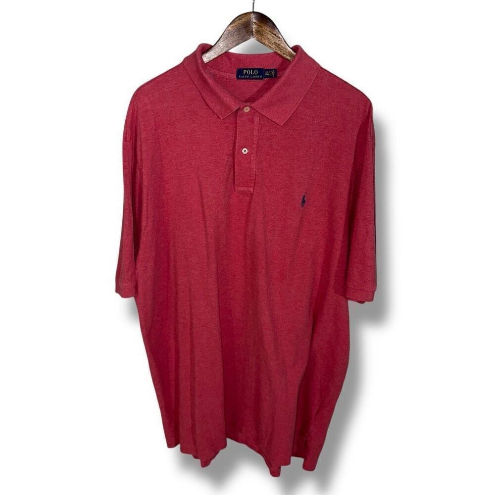 Red Polo Ralph Lauren B&T Pique Polo Shirt Size 2XLT